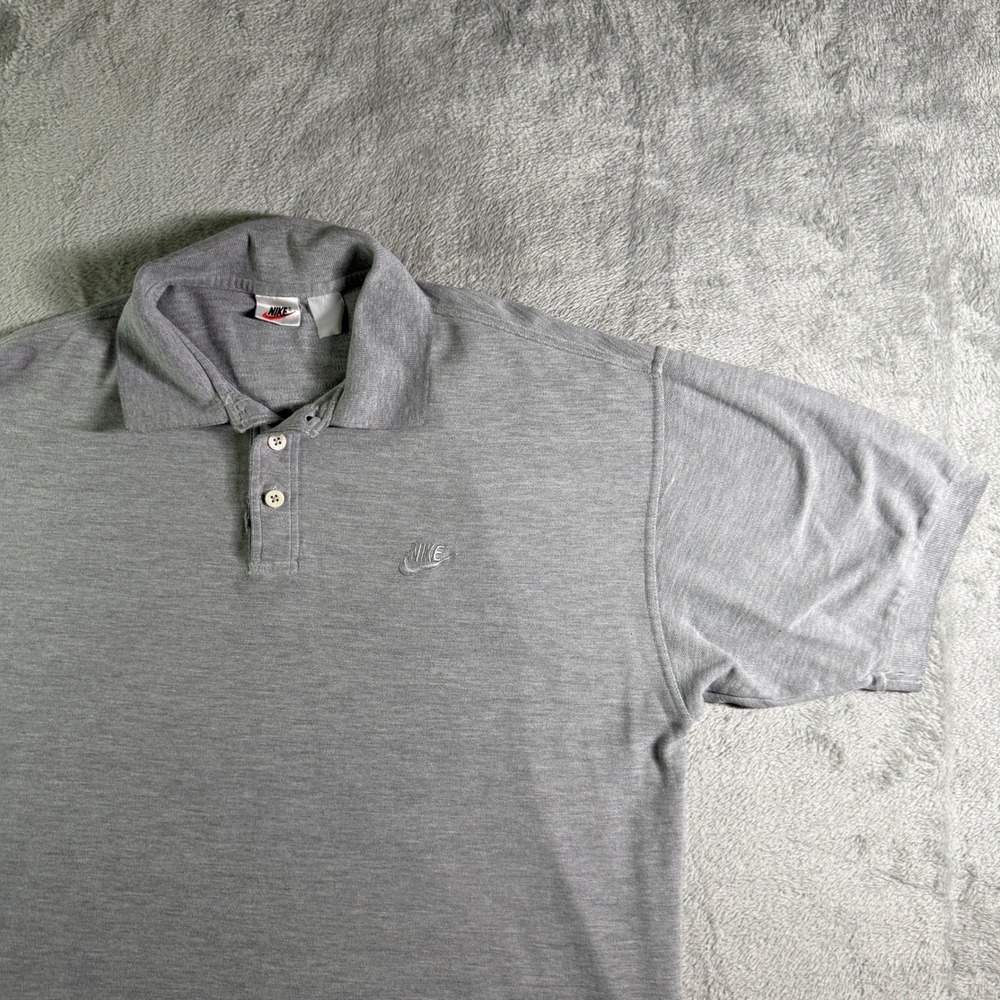 VTG 90'S Nike Polo Shirt Classic Fit  Casual Gray Short Sleeve XL/XXL (READ)